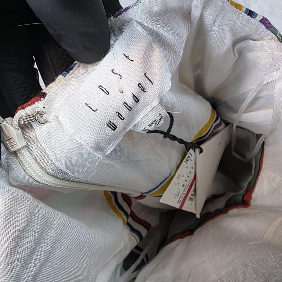 Lost + Wander Jumpsuit Womens XS Multi Stripe Wide Leg Belted Sleeveless NWT - Picture 13 of 16